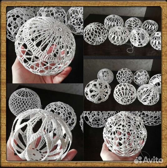 Новогодние игрушки ручной работы Шары Снежинки