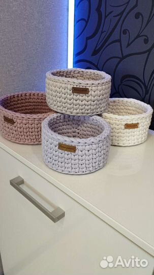 Интерьерная трикотажная корзина
