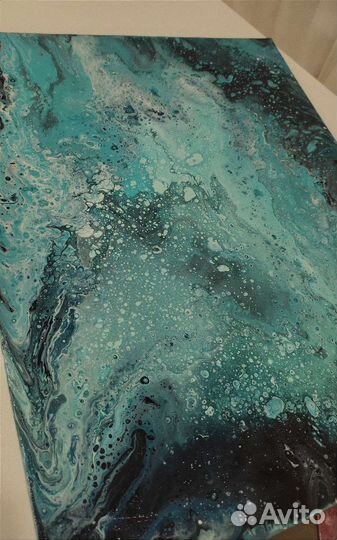 Картина флюид арт, жидкий акрил