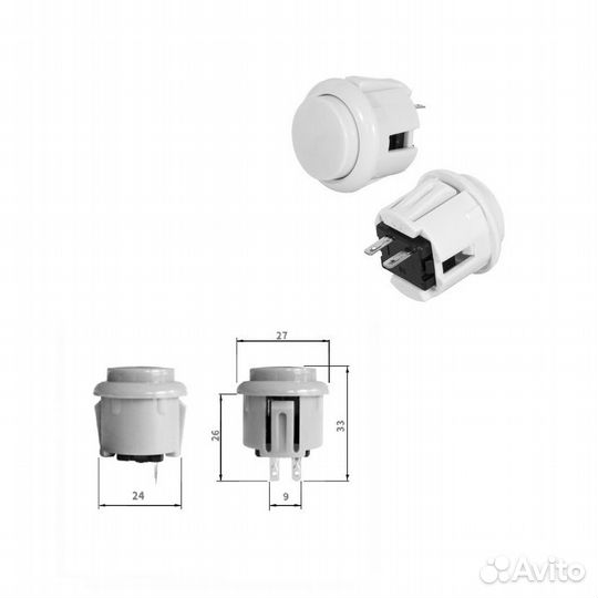 1 шт Переключатель кнопочный RC-1005-24-W 12 В 12