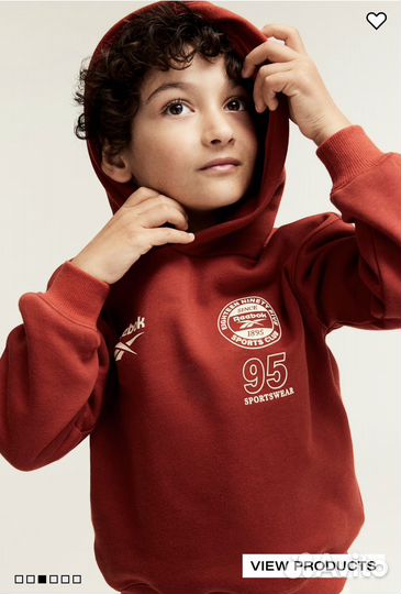 Толстовка худи hm reebok 122/128 134/140 новая