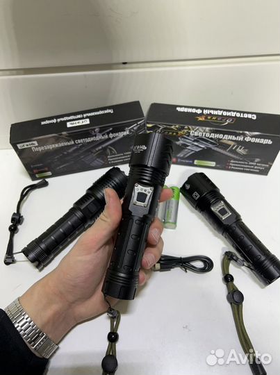 Ручной фонарь на мощном диоде P90. 8ч света 26650