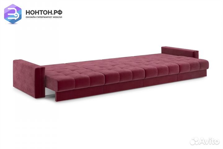 Диван прямой тик-так Монарх бордовый