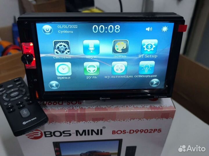 Магнитола 2Din Bos-Mini 9902 с установкой в 1din