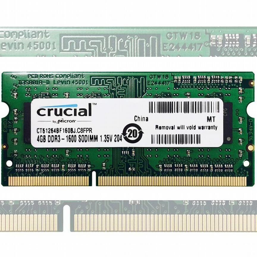 [CT51264BF160BJ.C8FPR] Оперативная Память Crucial Ct51264bf160bj.c8fpr