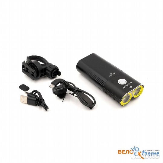 Фонарь передний gaciron V9D-1600 1600lm,2диода,4ре