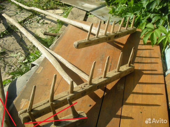 Грабли деревянные на дизайн рабочие самовывоз
