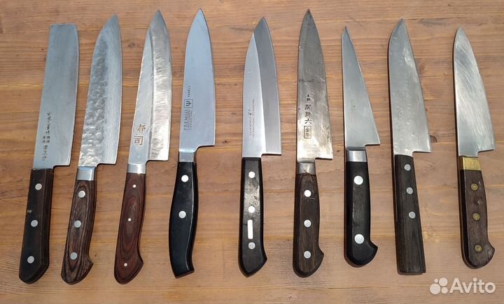 Японские ножи кованые, дамаск, ламинат, мисоно