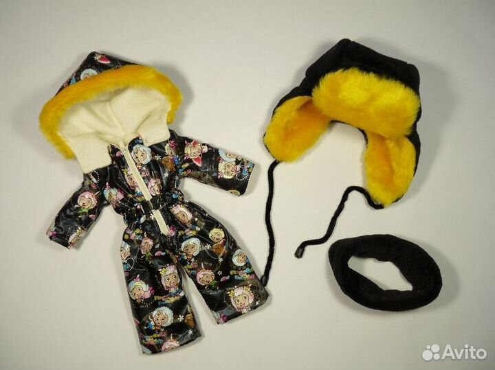 Шапка-ушанка + снуд для кукол