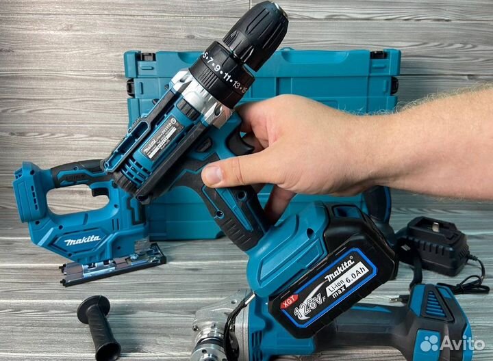 Набор макита 4 в 1 с лобзиком + 2 АКБ Арт:12