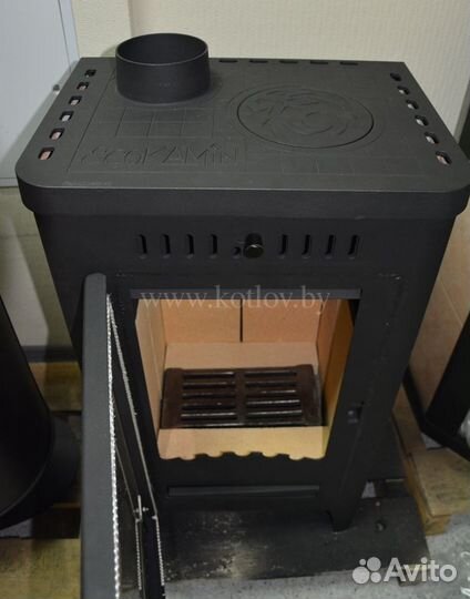 Печь-камин Бавария Оптима с чугунной плитой