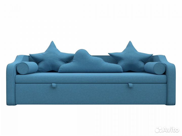 Диван детский прямой Рико, рогожка, амур голубой