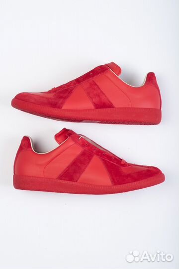 Кожаные кеды/ Maison Margiela Replica Low Red