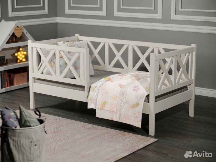 Кроватка берёза детская софа высокий борт