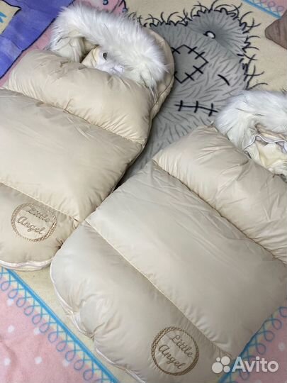 Зимний конверт в коляску на овчине