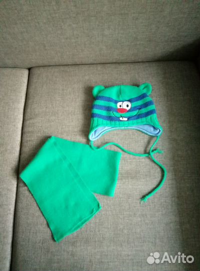 Зимняя шапка и шарф 46-48-50