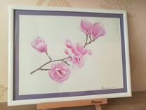 Картина акварель "Цветы Магнолии"