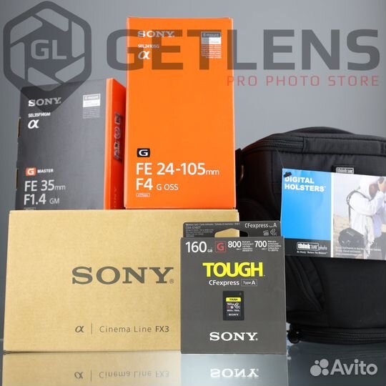 Sony FX3 + FE 24-105 +FE 35 GM +Sony 160Gb+Holster