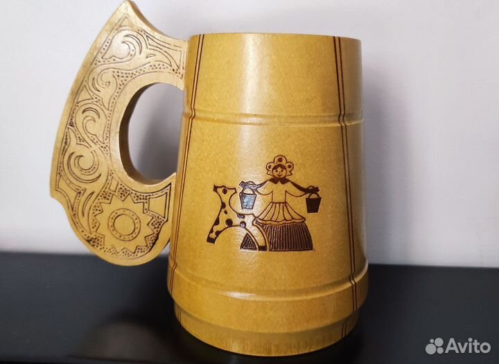 Кружка деревянная сувенирная СССР