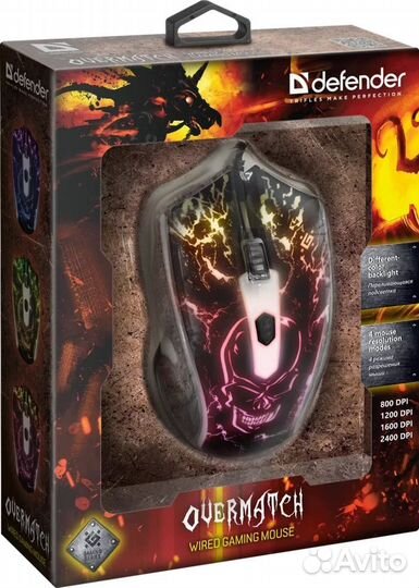 Мышь Defender игровая Overmatch GM-069 оптика,4кно