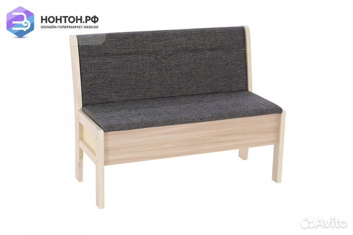 Кухонный диван Этюд серый / выбеленная береза