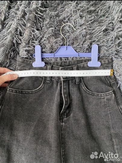 Джинсовая юбка миди в цвете графит