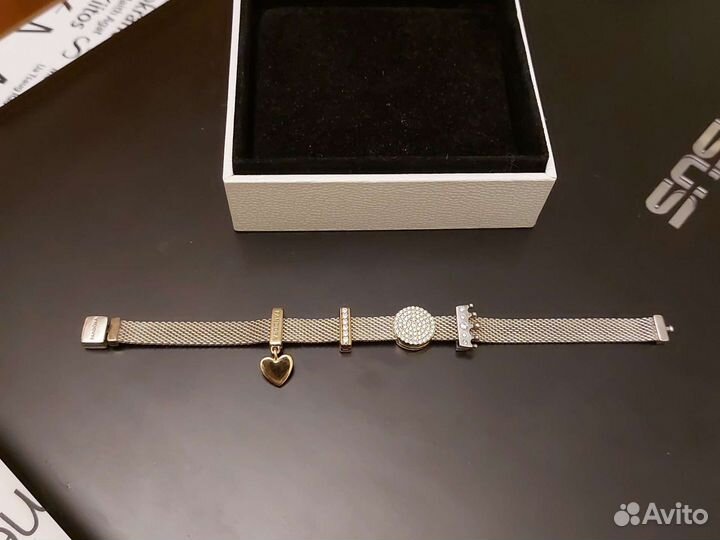 Браслет Pandora серебро с золотым покрытием оригин