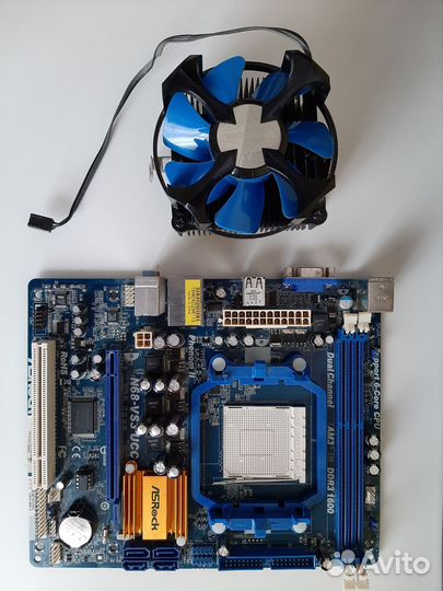 Материнская плата ASRock сокет AM3 с Куллером ddr3