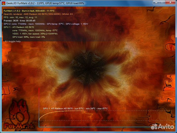 Нерабочая Asus HD 5670 512mb gddr5 128bit
