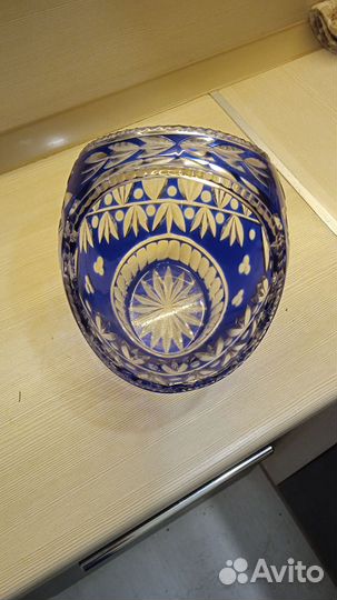 Ваза хрустальная СССР богемия