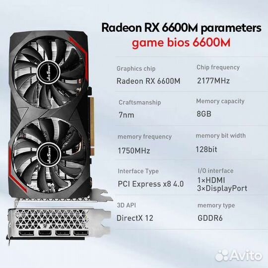 Видеокарта RX 6600m 8Gb