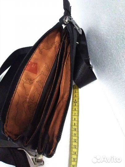 Сумка мужская через плечо черная. Бу. 20на14см