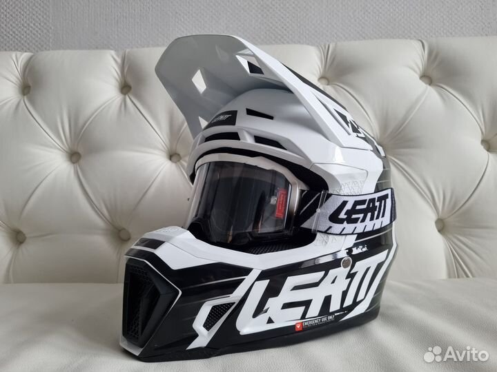 Шлем с очками Leatt 7.5 Kit V23 Black-White Чёрный