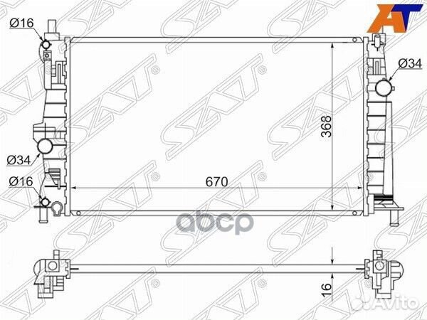 Радиатор mazda 3 1,6 AT 08- SG-MZ0008-2 Sat
