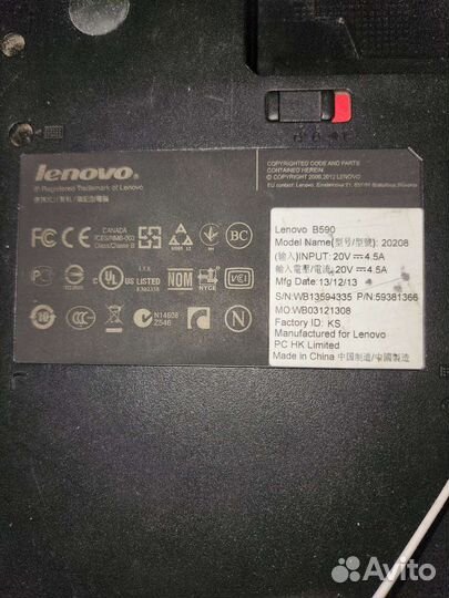 Ноутбук lenovo ideapad B590