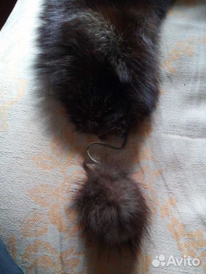 Воротник из меха чернобурки