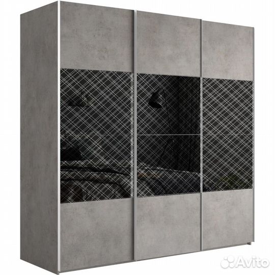 Шкаф-купе Эста 3-х дверный Комби (6 лдсп / 6 Черны