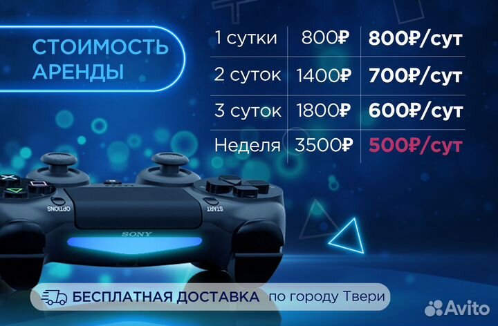 Аренда приставки пс 4 ps 4 Тверь