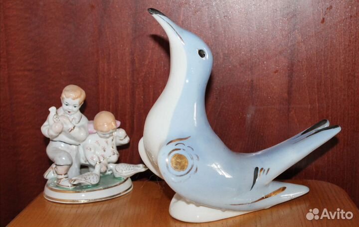 Фарфоровая статуэтка чайки. Гжель. Редкость