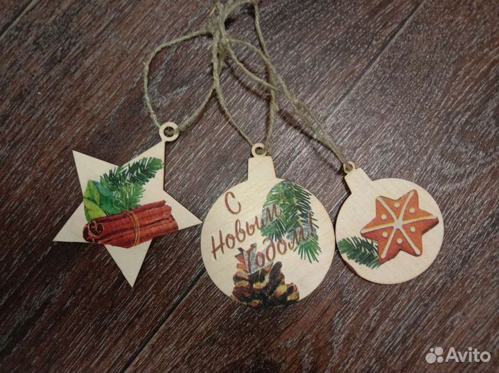 Новогодние украшения из дерева, игрушка