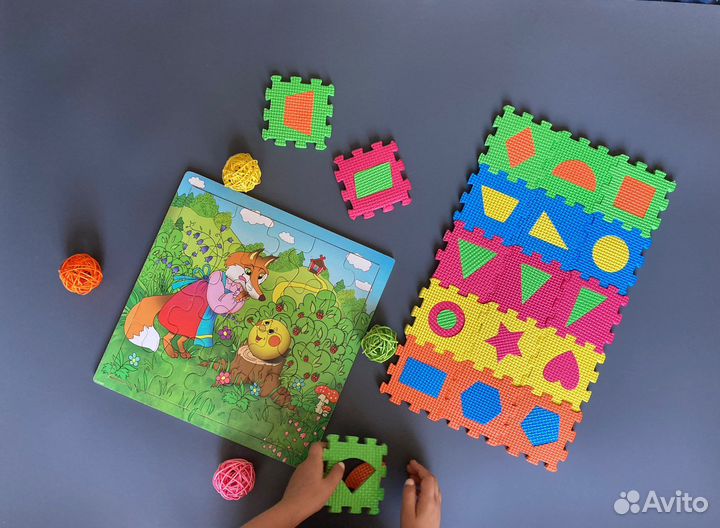 Пазлы крупные развивающие деревянные