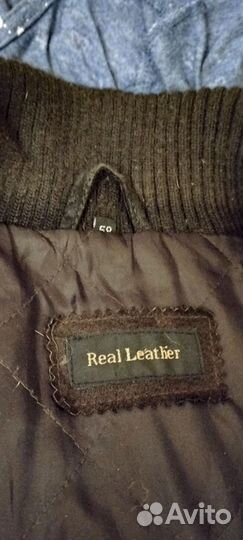 Кожаная куртка мужская коричневая 54