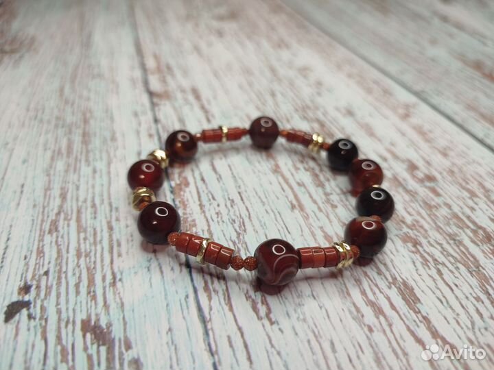 Браслет из натуральных камней, агат