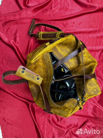 Сумка кожаная дорожная спортивная 50/35/35