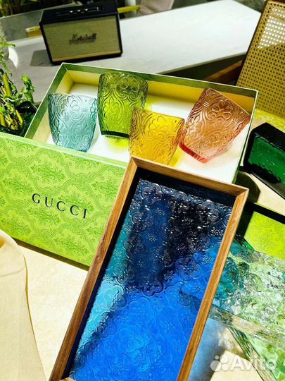 Набор стаканов + поднос gucci