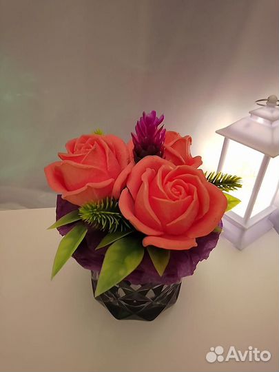 Композиции букеты цветов из мыла 8марта подарок