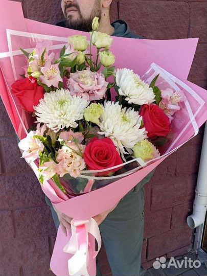 Букеты-гиганты розы цветы Омск доставка