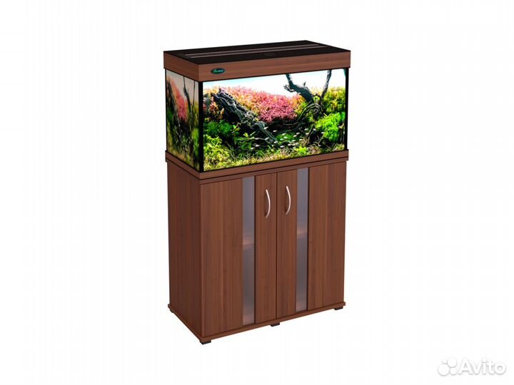 Аквариум 100 литров с LED-освещением орех