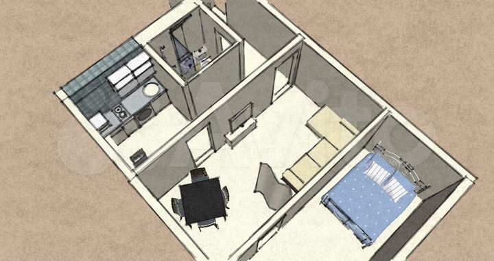 2-к. квартира, 43,4 м², 2/4 эт.