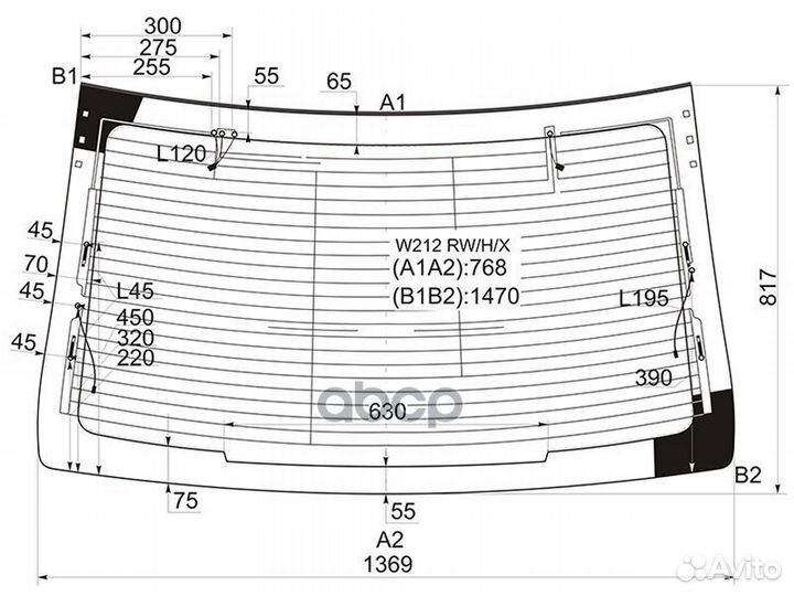 Стекло заднее с обогревом mercedes-benz E-class